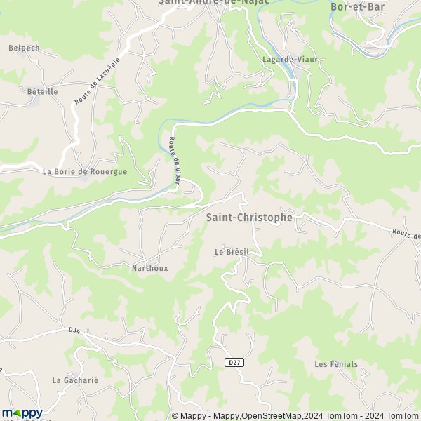 La carte pour la ville de Saint-Christophe 81190
