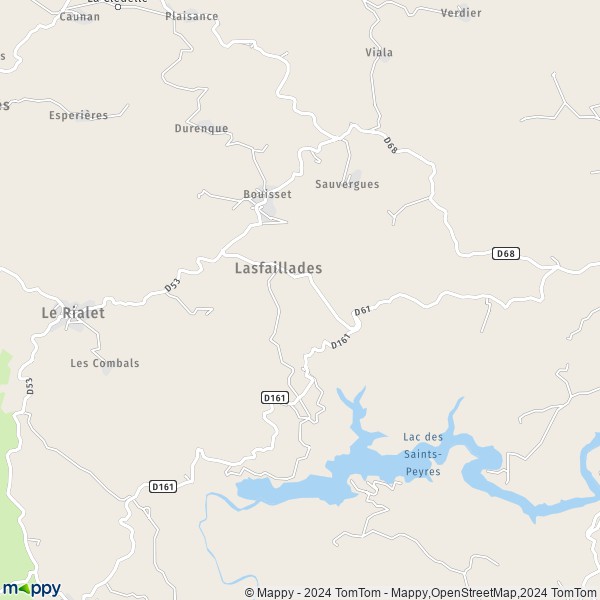 La carte pour la ville de Lasfaillades 81260