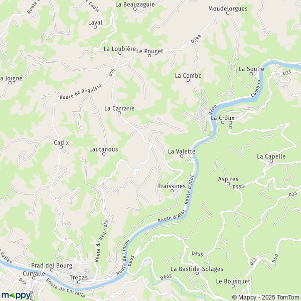 La carte pour la ville de Fraissines 81340