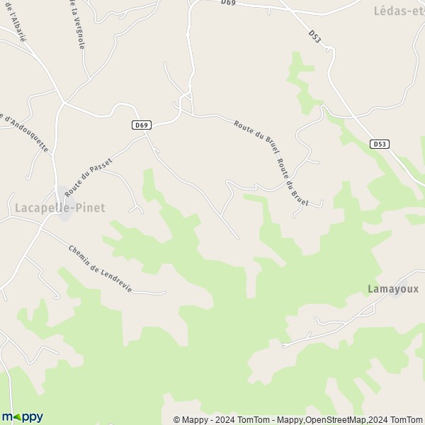 La carte pour la ville de Lacapelle-Pinet 81340