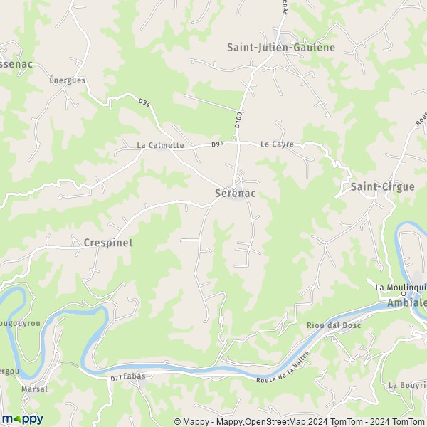 La carte pour la ville de Sérénac 81350