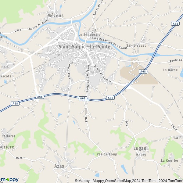 La carte pour la ville de Saint-Sulpice-la-Pointe 81370