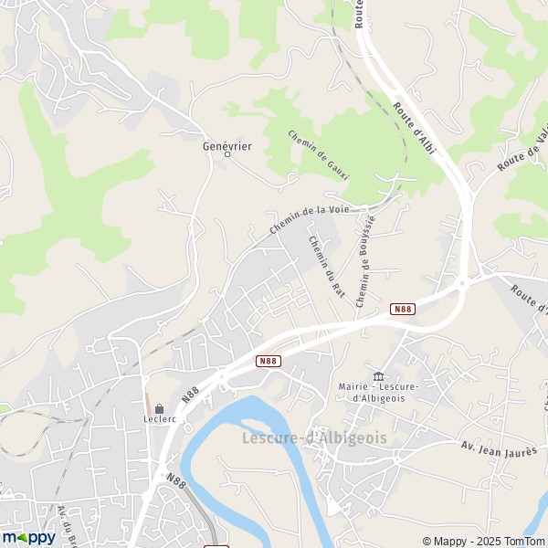Carte Najac, 81380 Lescure-d'Albigeois