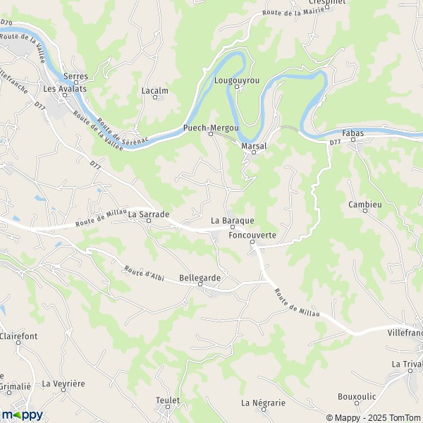 La carte pour la ville de Bellegarde-Marsal 81430