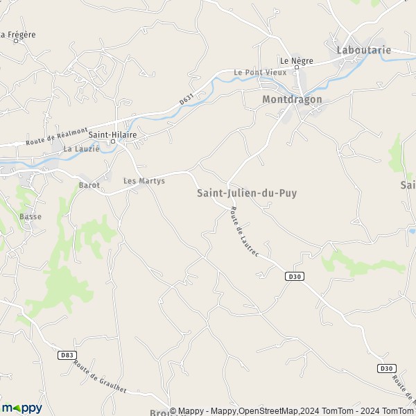 La carte pour la ville de Saint-Julien-du-Puy 81440