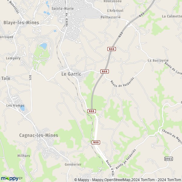 La carte pour la ville de Le Garric 81450
