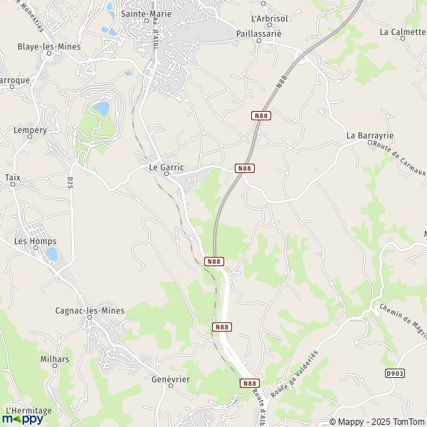 La carte pour la ville de Le Garric 81450