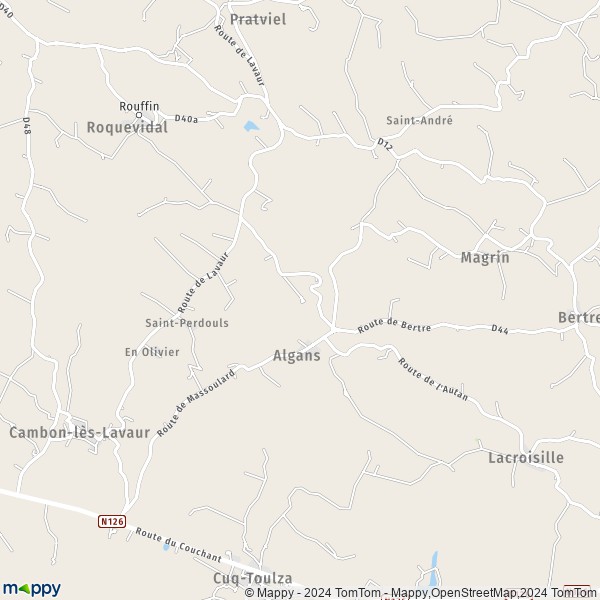 La carte pour la ville de Algans 81470