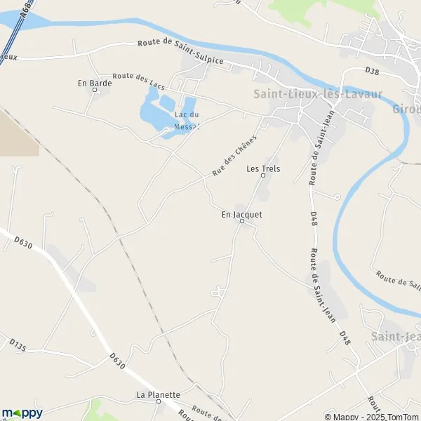 Plan SaintLieuxlèsLavaur carte de SaintLieuxlèsLavaur (81500