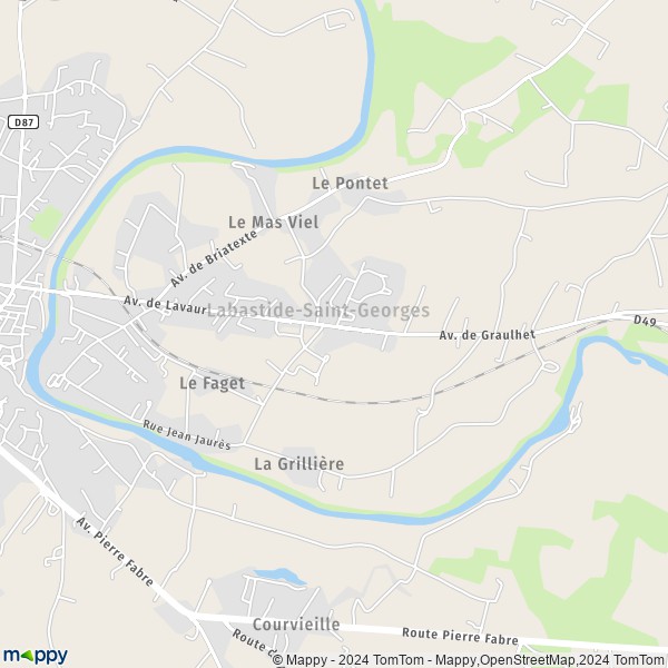La carte pour la ville de Labastide-Saint-Georges 81500