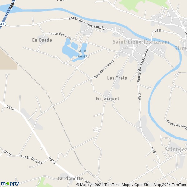 La carte pour la ville de Saint-Lieux-lès-Lavaur 81500