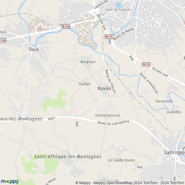 La carte pour la ville de Navès 81710