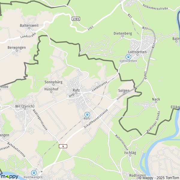 La carte pour la ville de Rafz 8197