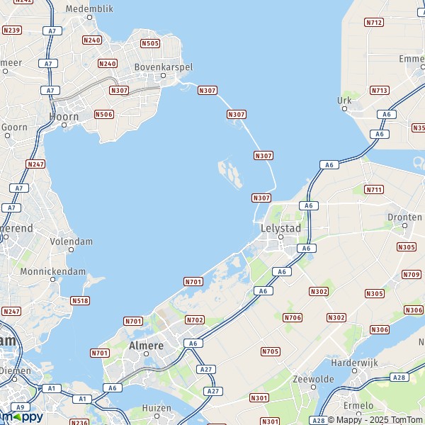 La carte pour la ville de Lelystad 8211-8245