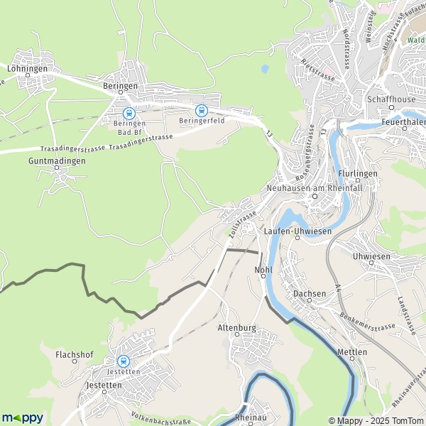 La carte pour la ville de Neuhausen am Rheinfall 8212-8247