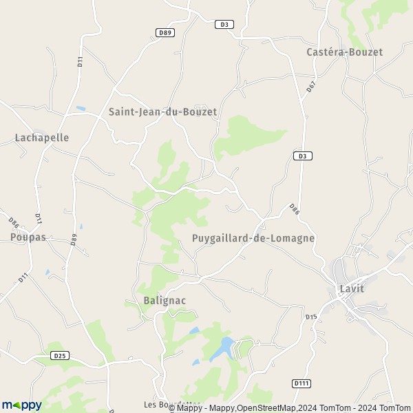 La carte pour la ville de Puygaillard-de-Lomagne 82120