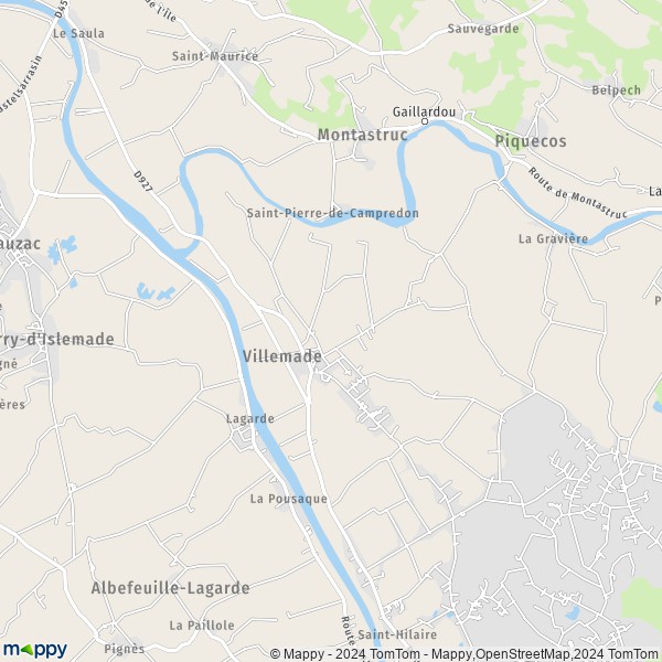 La carte pour la ville de Villemade 82130