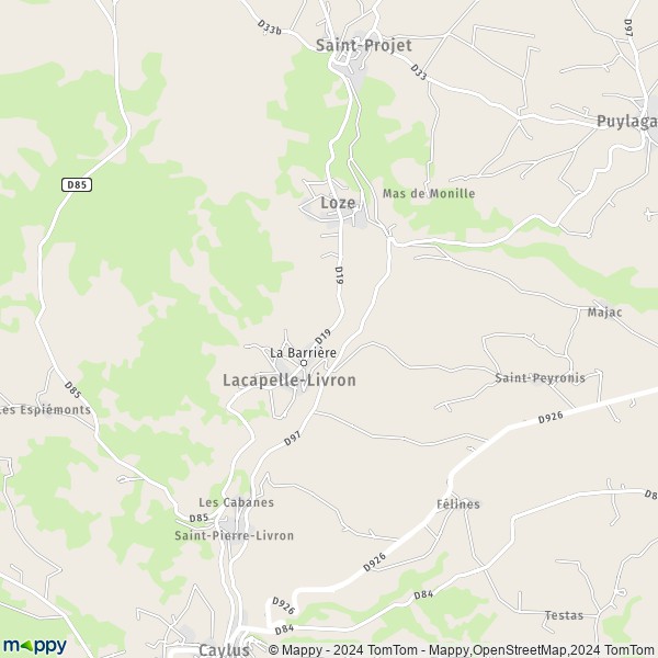 La carte pour la ville de Lacapelle-Livron 82160