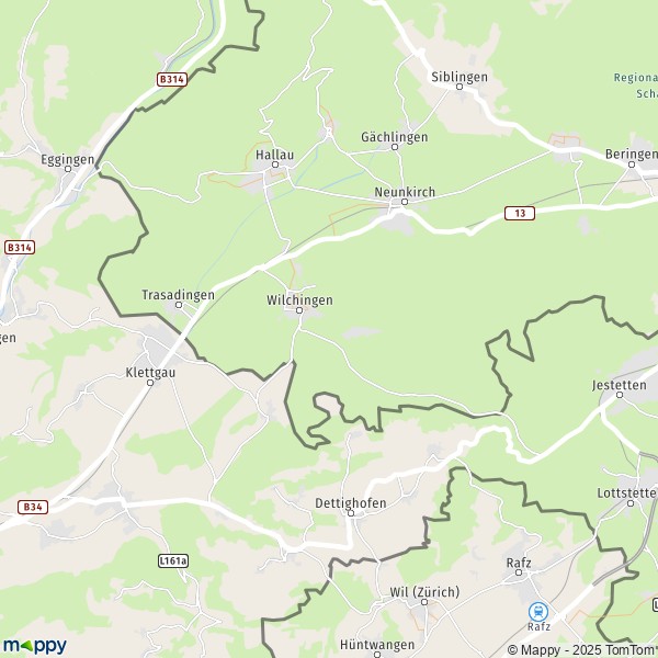 La carte pour la ville de Wilchingen 8217-8218