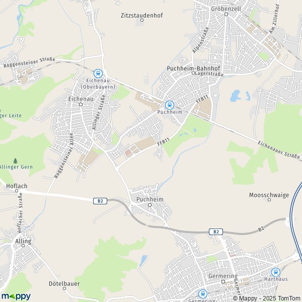 La carte pour la ville de 82178-82223 Puchheim