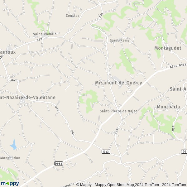 La carte pour la ville de Miramont-de-Quercy 82190