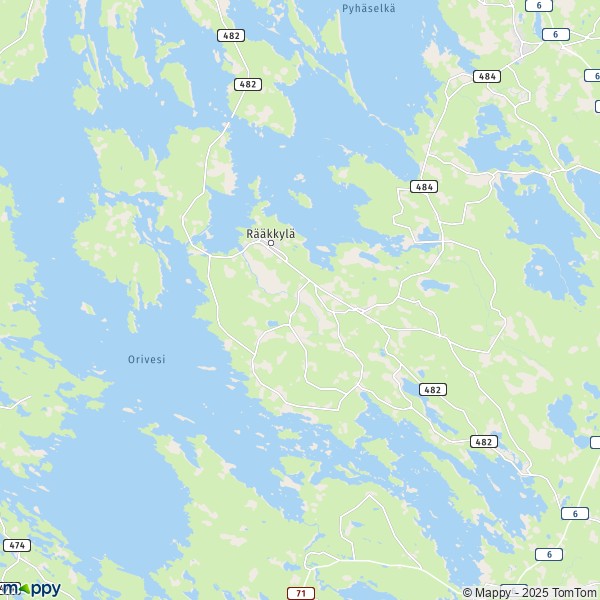 La carte pour la ville de Rääkkylä 82200-83160