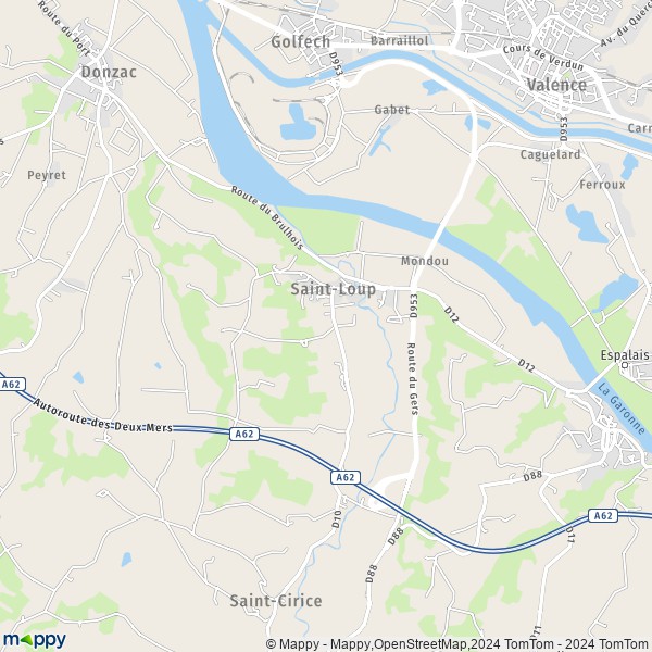 La carte pour la ville de Saint-Loup 82340
