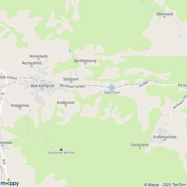 La carte pour la ville de 82433 Bad Kohlgrub