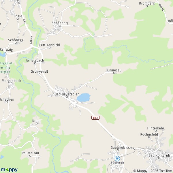 La carte pour la ville de 82435 Bad Bayersoien