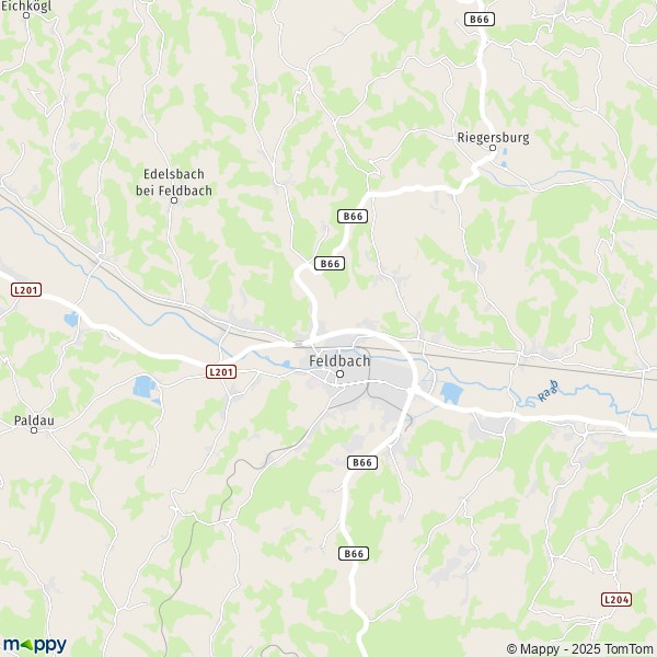 La carte pour la ville de Feldbach 8312-8344