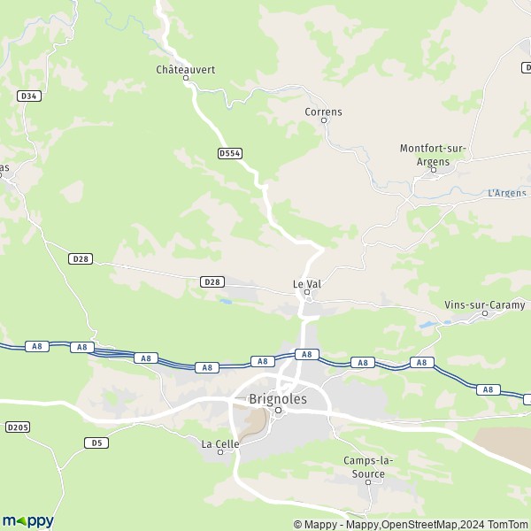 La carte pour la ville de Le Val 83143