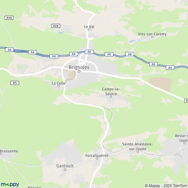 Carte Z.A.E. Les Ferrages du Chemin Etroit, 83170 Tourves