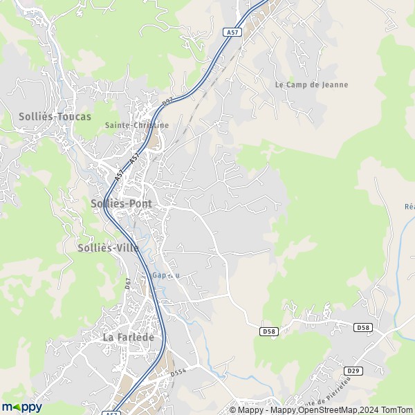 La carte pour la ville de Solliès-Pont 83210