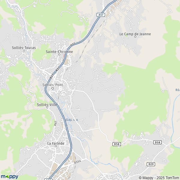 La carte pour la ville de Solliès-Pont 83210