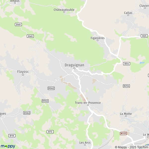 La carte pour la ville de Draguignan 83300