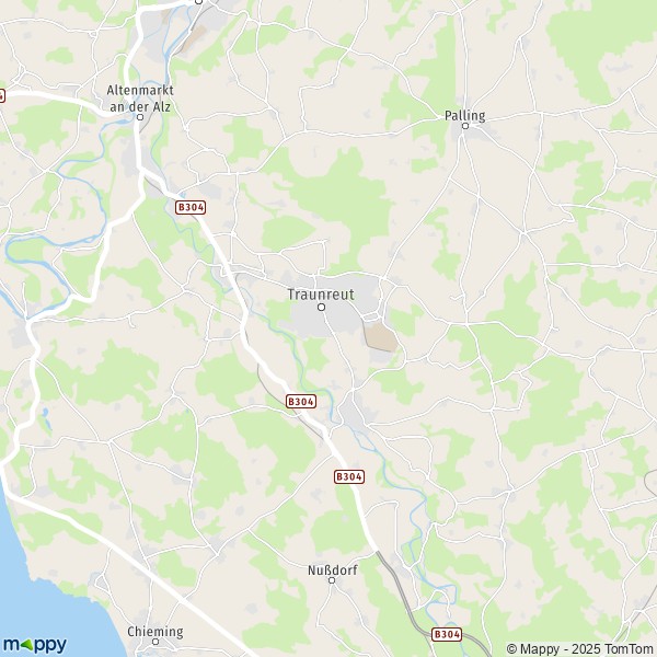 La carte pour la ville de 83301-83374 Traunreut