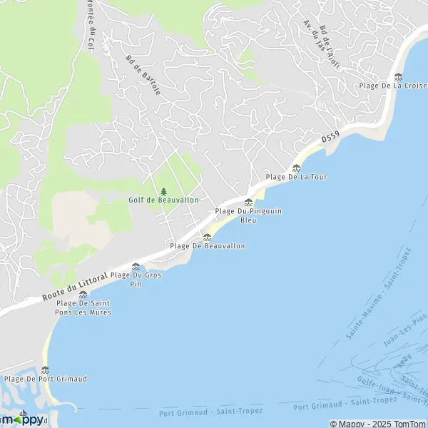 Plan Beauvallon carte de Beauvallon (83310) et infos pratiques