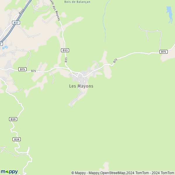 La carte pour la ville de Les Mayons 83340