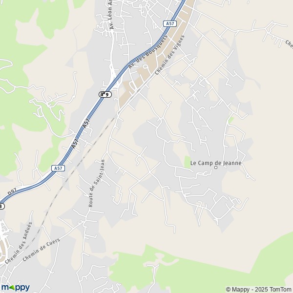 Carte Saint-Jean, 83390 Cuers