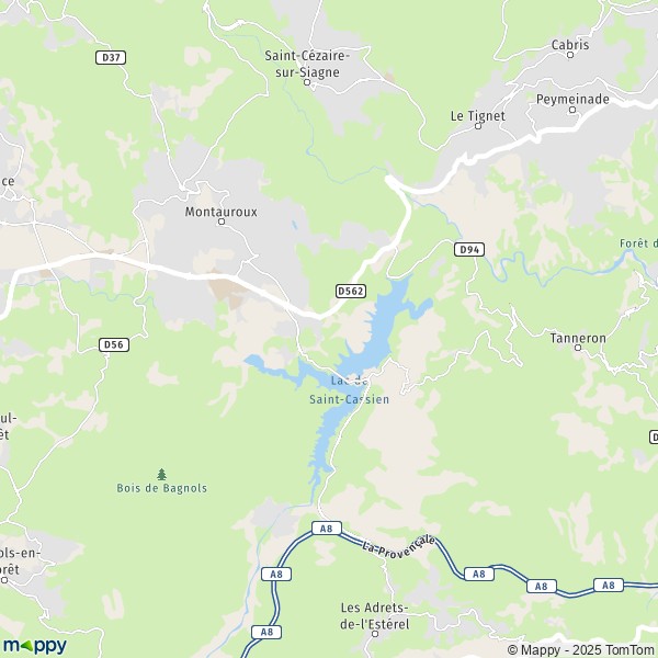 La carte pour la ville de Montauroux 83440