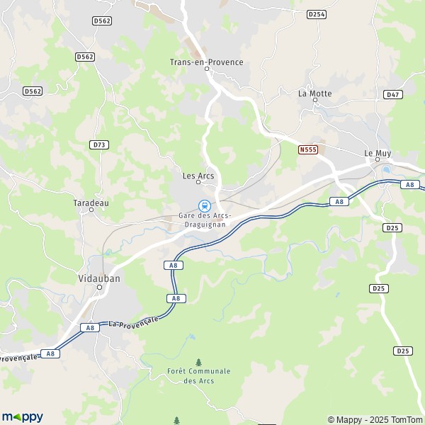 La carte pour la ville de Les Arcs 83460