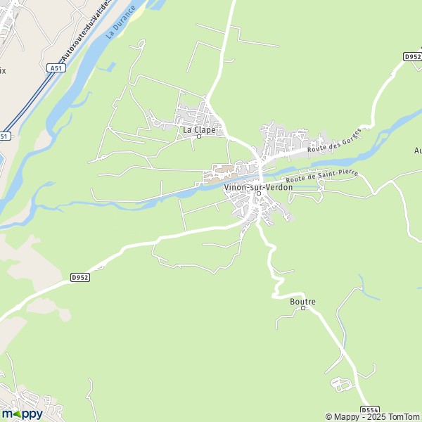 La carte pour la ville de Vinon-sur-Verdon 83560