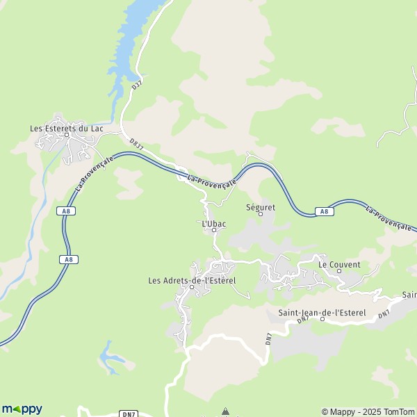 La carte pour la ville de Les Adrets-de-l'Estérel 83600