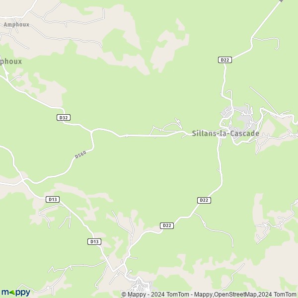 La carte pour la ville de Sillans-la-Cascade 83690