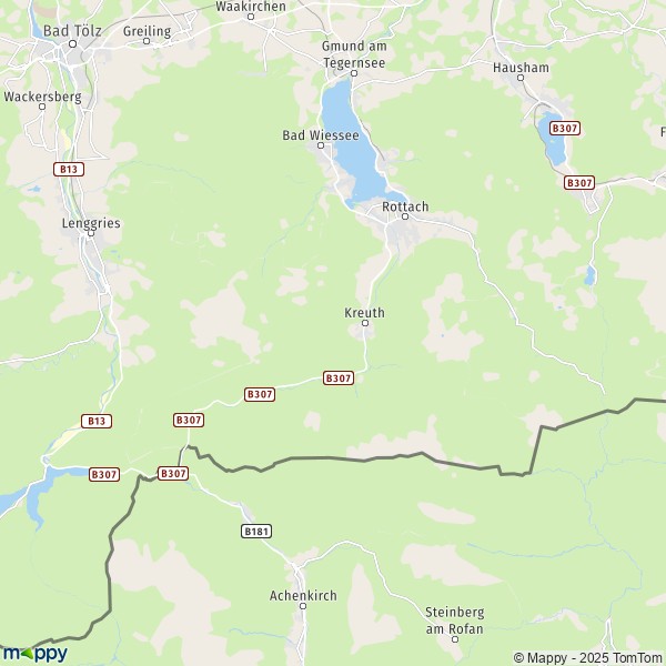 La carte pour la ville de 83700-83708 Kreuth