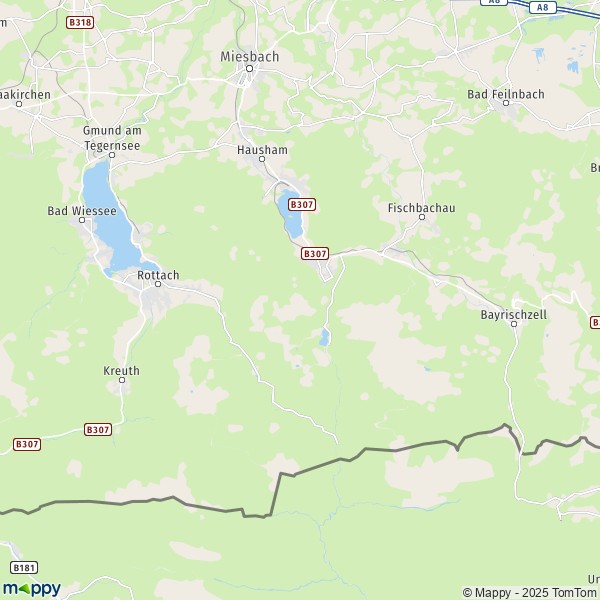 La carte pour la ville de 83727 Schliersee