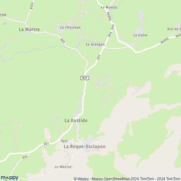 La carte pour la ville de La Bastide 83840