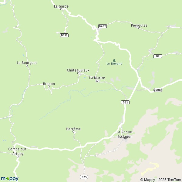 La carte pour la ville de La Martre 83840