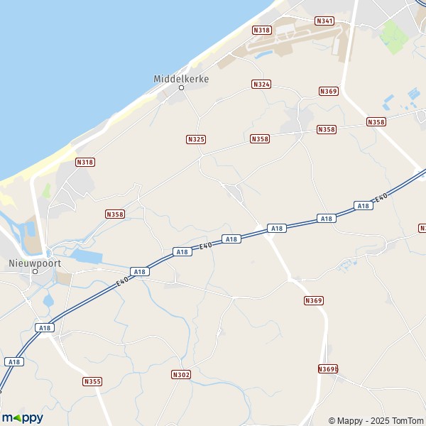 La carte pour la ville de 8400-8620 Middelkerke