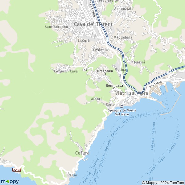 La carte pour la ville de Vietri sul Mare 84019